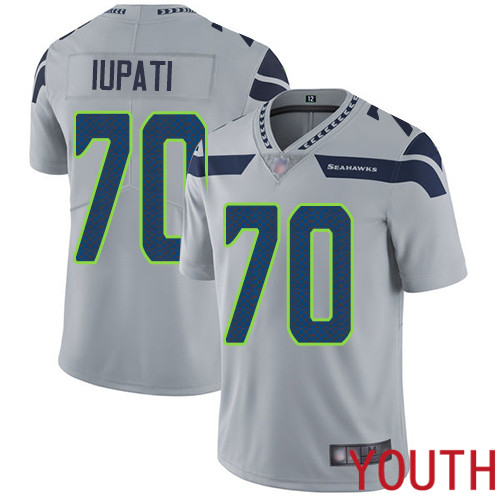 Seattle Seahawks Limited Grey Youth Mike Iupati Alternate Jersey NFL Football #70 Vapor Untouchable